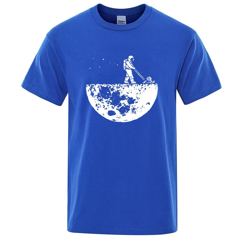 Men T-shirt High Quality Funny Cotton Blend Lunar Cleaner Printing Casual Cool Loose O-neck Male for MenT-shirt Hip Hop Tees Quick Pick Grocers